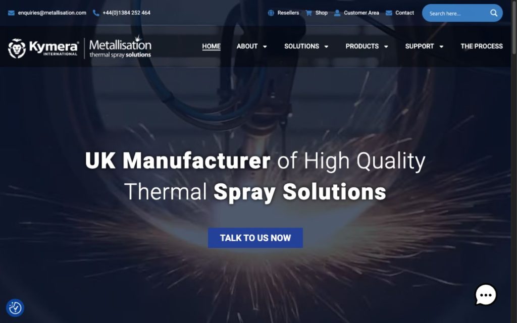 Metallisation website featured in our manufacturing SEO case study